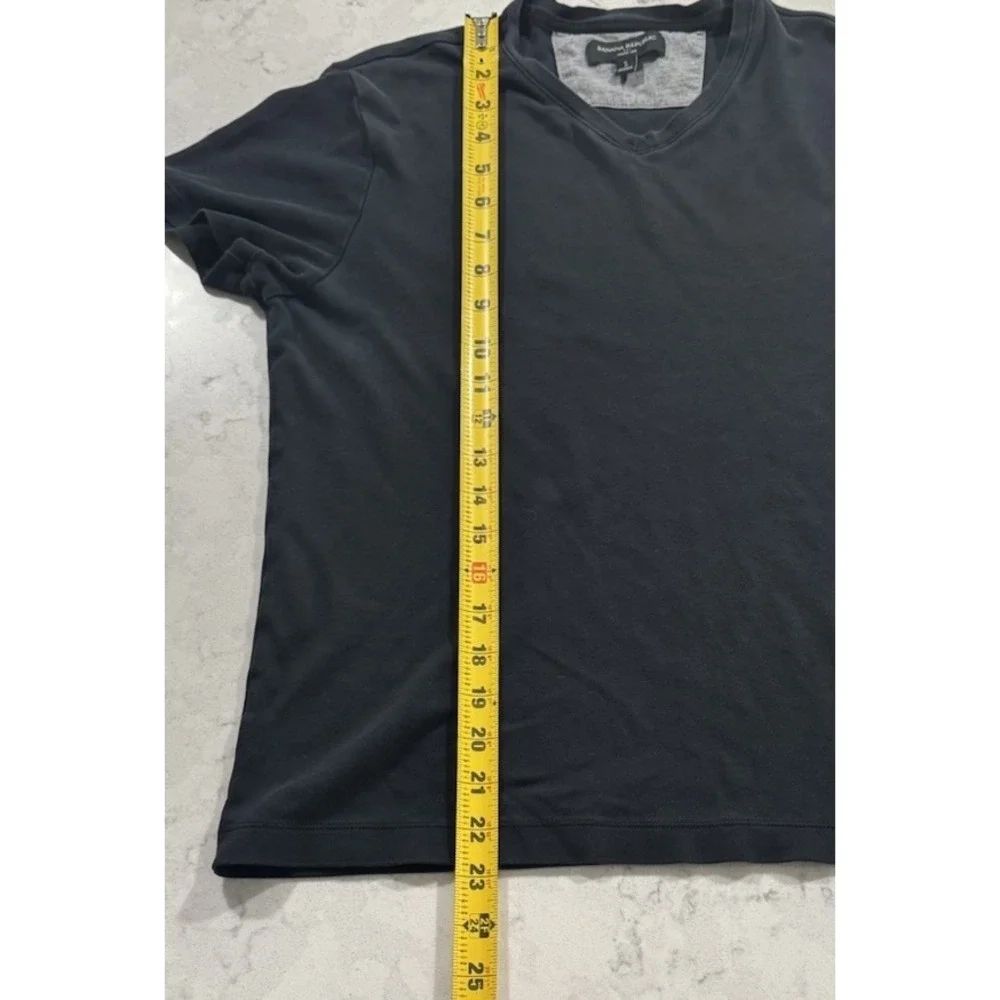 Banana Republic Dress Vee T-Shirt Mens Small Black V Neck Cotton Short Sleeve